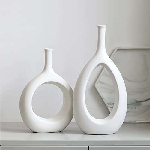 Vasen für pampasgras, vase schwarz Keramik 2cm(Kaliber),blumenvasen modern Deko ,Blumenarrangement Ornamente Für Dekorieren Von Wohnzimmer, Schlafzimmer, Tisch ,Zuhause, Büro,Weiß Cover