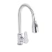 Mediawave Store - Grifo de cocina con alcachofa extraíble de 75 cm, grifo de cocina monomando para fregadero, fuente, grifo de cuello alto giratorio 360° Montecarlo GR-7544