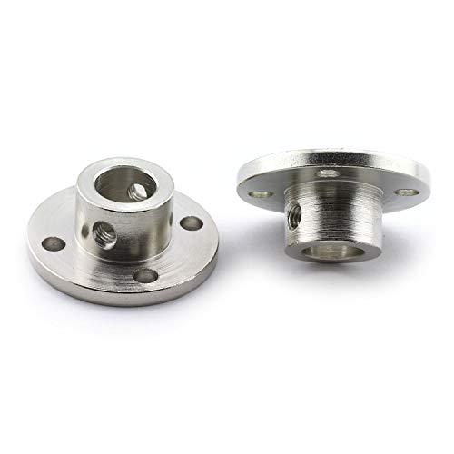 Magic&Shell 2-Pack 10Mm Flange Shaft Coupling High Hardness Metal Axis Bearing Fittings Diy Model Accessory Rigid Flange Guide Shaft Coupler Motor Connector #TOP3