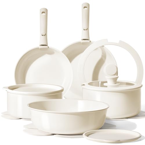 CAROTE Ceramic Cookware Sets, Pots and Pans Set Non Stick ...