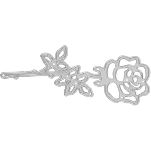 OFFSCH Troquel de Corte de Rosa Decorativa en Acero al Carbono Plateado 35x90 Mm para Scrapbooking, Moldes para Hacer Tarjetas y Manualidades de Bricolaje