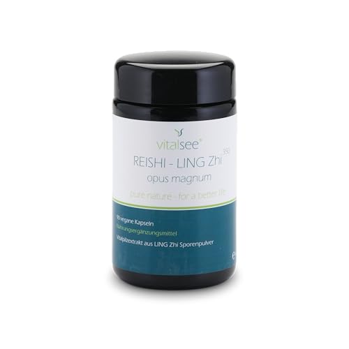Vitalsee REISHI - LING Zhi 350-90 vegane Kapseln – wallbroken Sporenpulver – 350 mg – glutenfrei & laktosefrei