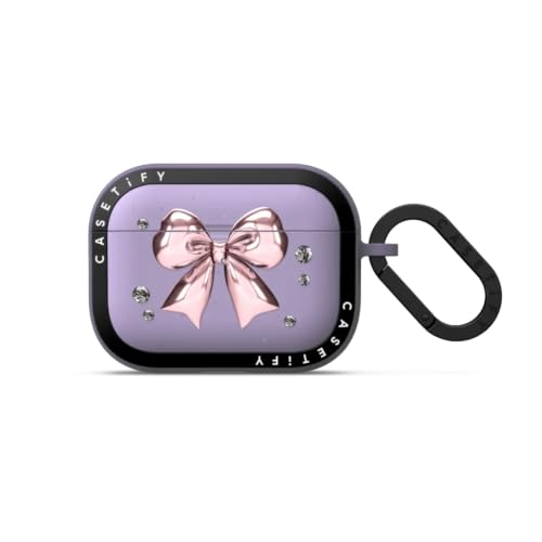 CASETiFY �o�E���X �P�[�X AirPods Pro 3 �P�[�X - Metallic Pink Ribbon - �}�b�g���x���_�[
