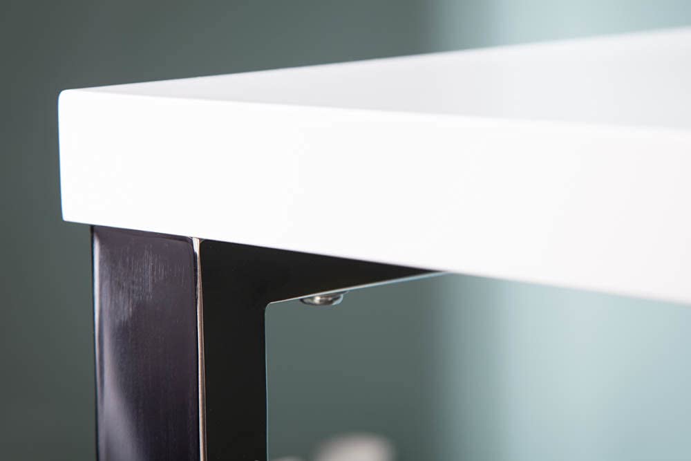 Design Laptoptisch White Desk 120x60 cm Hochglanz weiß Schreibtisch Tisch Bürotisch