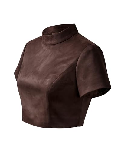 JW PEI Women's Grace Faux Suede Crop Top and Mini Skirt Set4