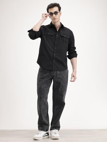 Image of WROGN Men's Polycotton Shirt | Solid | Comfort Fit