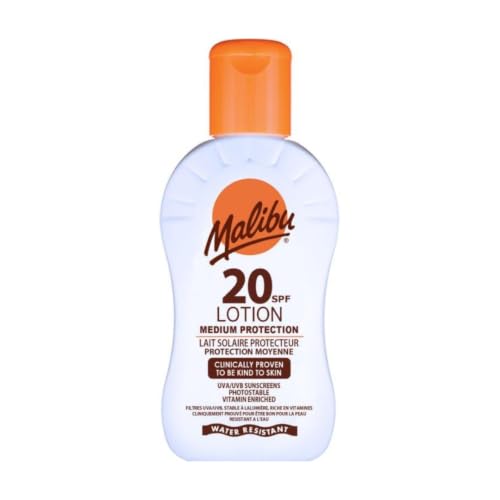 Malibu Sun SPF 20 Lotion Medium Protection Sun Cream Water Resistant Vitamin Enriched 100ml