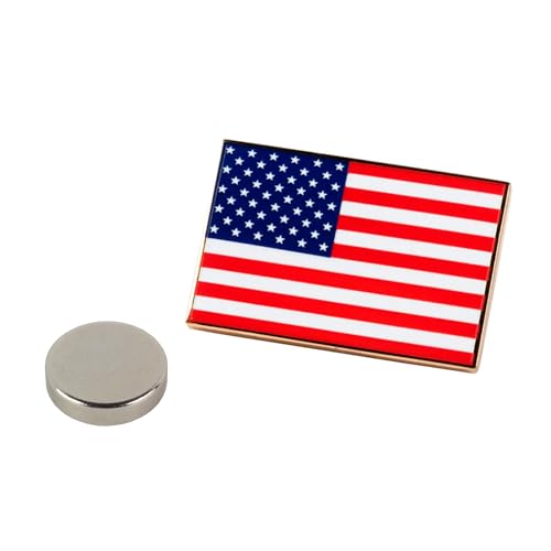Image of American Flag Pin for Suit, Double Magnets for Ease and Safe Attachment, Quality Lapel Pin Collection, Show Your Pride!