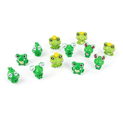 Framendino, 12 Pack Resin Mini Frogs Cute Frog Miniature Figurines Animals Model Fairy Garden Miniature Moss Landscape Diy Terrarium Crafts Ornament Accessories For Home Decor #TOP20