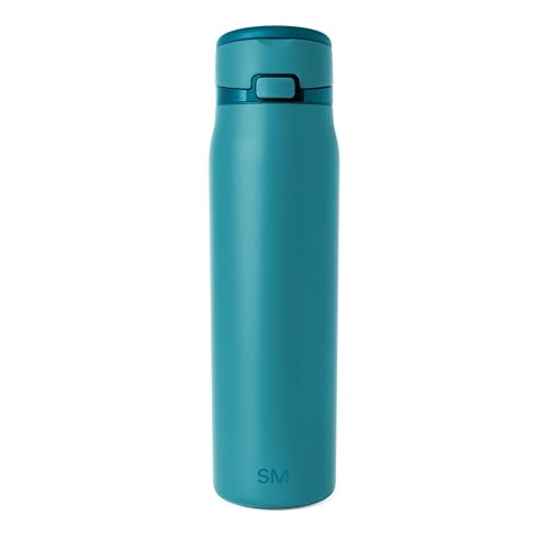 Image of Simple Modern Water Bottle with Straw & Handle | 30oz | Teal | Mesa Loop Insulated Water Bottle for School, Sports, Travel | Leak Proof, Stainless Steel | Maui