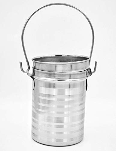 Image of Stainless Steel Milk Oil Ghee Storage Container with Lid and handle For Kitchen (100 ml)