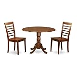 Juego de 3 mesas y sillas de cocina pequeñas, mesa de hojas colgantes y 2 sillas de cocina