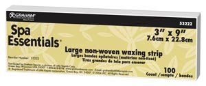 Graham Medical 53222 Spa Essentials Nonwoven Pellon Waxing Strip, White, 3" Width, 9" Length, Pack of 2400