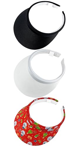 Image of 3 Pack Sports Sun Visor Hat Women Men Adjustable Clip On Visors Outdoor Golf Beach Cap