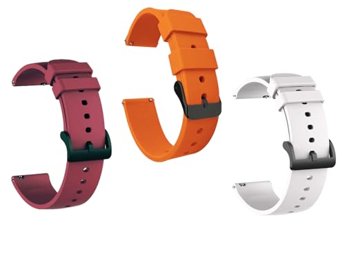 Image of IIK COLLECTION 22mm Silicone Strap for Smart Watches | Combo Pack Compatible With Noise, Fireboltt, Boat Xtend, Pebble, Boat Flash, Noise Color Fit, Ultra Smart Watch & All Watches