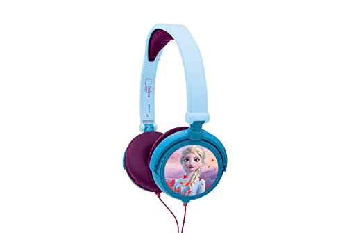 Lexibook Disney Frozen La Reine des Neiges Elsa Casque audio stéréo, puissance sonore limitée, pliable et ajustable, bleu/noir, HP010FZ