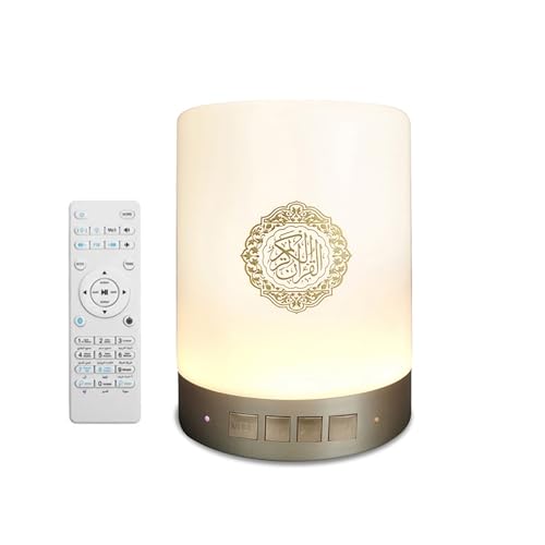 Quran Lampe de haut-parleur LED tactile portable Bluetooth avec télécommande et application, haut-parleur Bluetooth Azan dans de nombreuses langues, y compris l'anglais et l'arabe