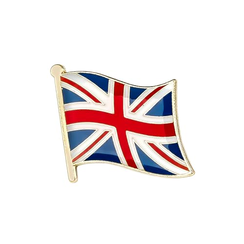 Union Jack British Flag Lapel Pin Badge – United Kingdom England UK Enamel Pin 1.9 x 1.6 cm – Patriotic Union Flag Souvenir