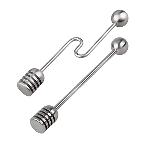 COLLBATH Set of 2 Stainless Steel Honey Spoons Honey Pot Dippers Curved Handle for Honey Stirring