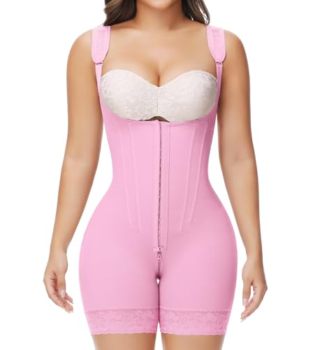SHAPSHE Fajas Colombianas Moldeadoras De Cintura Y Abdomen Faja Body Shaper Stage 2 Faja Compression Garment Wide Strap Stomach Shapewear Fupa Control for Women Pink