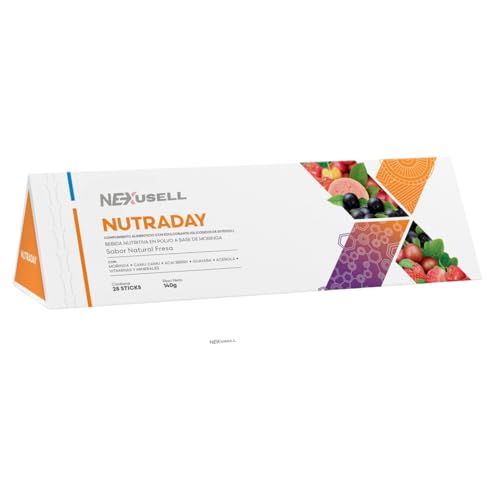 TÉ NUTRADAY Natural con Moringa, Camu Camu y Acai – Bebida Nutritiva en Polvo Sabor Fresa | Vitaminas A, B, C, D, E + Minerales Hierro, Zinc, Selenio | 1 CAJA CON 28 Sticks de 5g