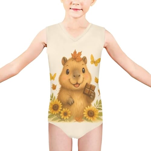 Image of Biyejit Girls Leotards Dance Sport Wear Gymnastics One-Piece Swimwear for Kids 3-14 Years