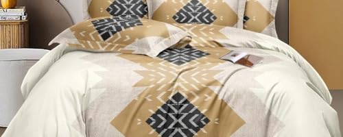 Image of 300 Tc Cotton Feel Glace Cotton Elastic Printed Fitted Bedsheets Queen Size 78 X 60 Inches||1 Elastic Bedsheet Queen Size Cotton&2 Pillow Covers(Denver),Multicolor