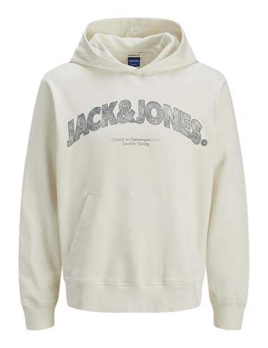 JACK & JONES Sweat Hood Joralmeria Sudadera con Capucha, Blanco Envejecido, M para Hombre