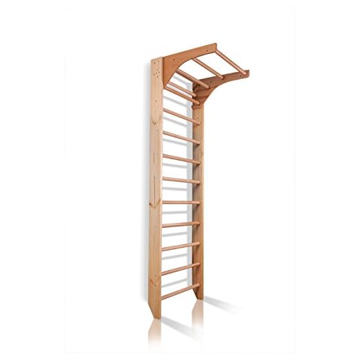 Dani LLC Wall Bars CM-01-220, 87 in Wooden Swedish Ladder Set: Adjustable Pull Up Bars for Training and Physical Therapy - Used in Homes, Gyms, Clinic, and Schools