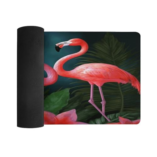 Alfombrilla de escritorio Flamingo Flowers grande antideslizante miniatura 3