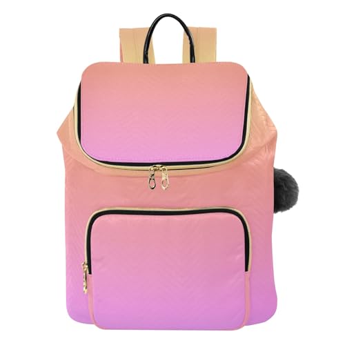 Sac à dos de voyage pour femme dégradé jaune et rose grand format cabine
