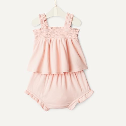 Image of Amazon Essentials x Sofia Grainge Baby Girls' Cotton Sleeveless Shirt and Shorts Play Set
