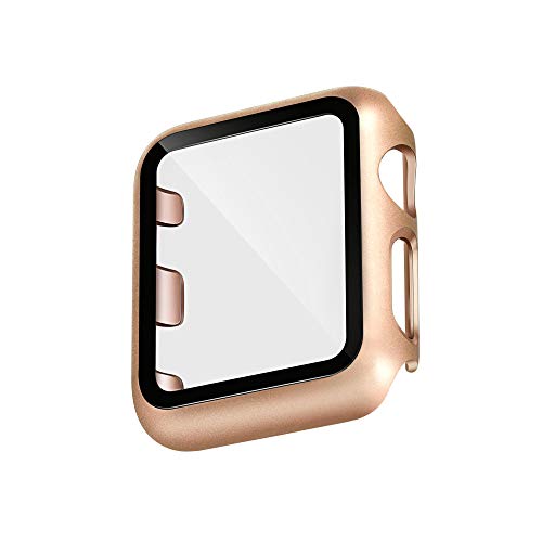 WITHit Protective Glass Cover with Integrated Bumper, Compatible with Apple Watch, 40mm, Gold/Rose Gold â€“ Seamless Fit, Easy Installation, Screen Protector and Bumper for Apple Watch