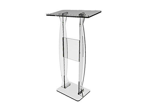 FixtureDisplays Podium Clear Ghost Acrylic Lectern or Pulpit - 15410 Easy Assembly Required