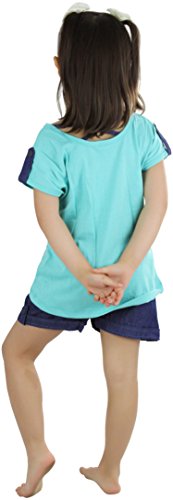 Image of ToBeInStyle Girl's Two Piece Summer Set Cute Tee Top and Matching Shorts Adorable Outfit