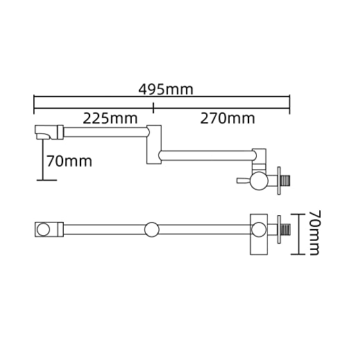 Robinet de remplissage de pot extensible nickel brossé à double articulation