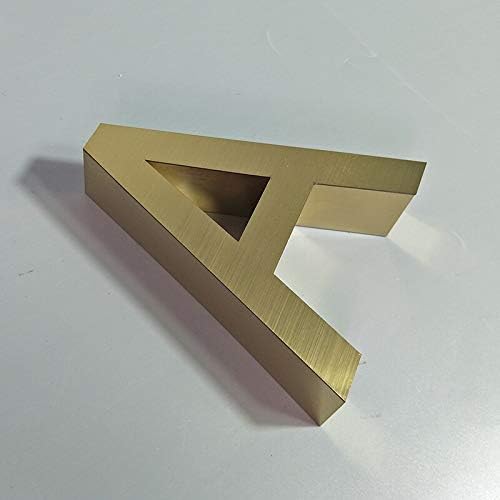 Door Plate House Numbers 0-9 ABC Outdoor Metal 3D Modern Gold Stainless Steel Lettre Sign Address Home Hotel Apartment Door Number Plate - (Size: 200mm 7in; Color: A)