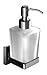Produktbild Ambrosya® | Exklusiver Seifenspender aus Edelstahl | Bad Badezimmer Glas Halter Halterung Seife Seifenhalter Seifenhalterung Seifenschale Spender Toilette Wand WC (Edelstahl (Gebürstet))