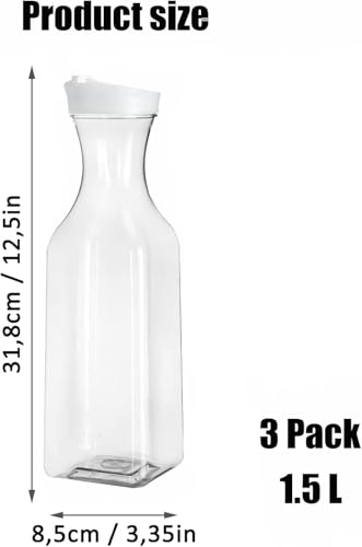 Ruikcoll Lot de 3 bouteilles de stockage de lessive en poudre, convient pour stocker divers détergents, 3 paquets, 1,5 l – vue 2