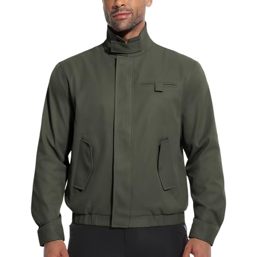 Men's Trucker Jacket Laydown Collar Windbreaker Lightweight Fall Outdoor Jackets Casual Bomber Jacket