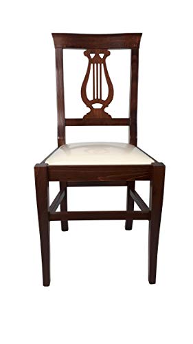 Sedia Lira, qualità Top, Vari Colori e Sedute ORDINE MINIMO 2 PEZZI (Noce, Imbottita Beige)
