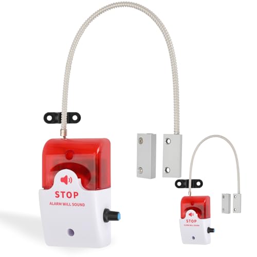 2 Pack Exit Stopper Door Alarm with 110dB Siren, Portable Alarm Door Stopper with Long Lasting Battery Powered, Magnetic Sensor for Unauthorized Entry Prevention, Home, Office, Versatile Application