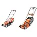 Flymo Speedi-Mo 360VC Electric Rotary Lawn Mower, 1500W, 36cm Cutting Width, 40 L Grass Box, 9676633 & EasiStore 300R Electric Rotary Lawn Mower - 30 cm Cutting Width, 30 Litre Grass Box