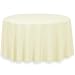 LinenTablecloth 120 In. Round Economy Polyester Tablecloth Ivory