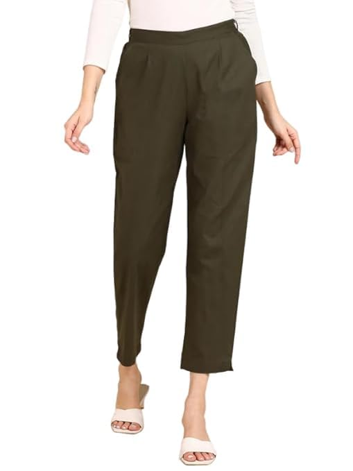 Image of Moirai Cotton Regular Fit Woman Trousers Pants Kurti Pant Daily Casual Formal Office Use