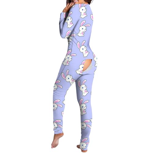 Vhersily Pigiama Sexy Tuta da Donna con Apertura Posteriore Monopezzo