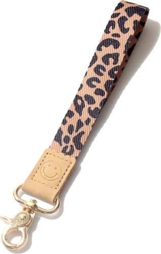 DQL gifts for women short lanyard for keys cute leopard pattern wrist keychain lanyard for keys key chain wristlet for women(LEOPARD)