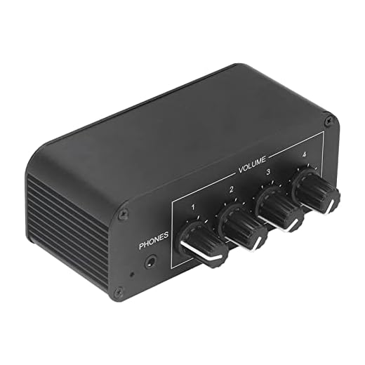 Mixer de som estéreo, entrada e saída RCA de 4 canais, mini mixer estéreo, interface de 3,5 mm para fone de ouvido