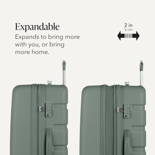 Image of SwissGear 7366, Olive, Checked-Large 27-Inch, Signature Hardside Expandable Luggage With Spinner Wheels