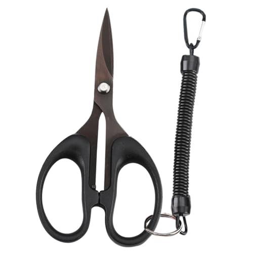 BUGUUYO Tijeras de Pesca Compactas de Inoxidable con Recubrimiento de Titanio Cortador Profesional para Líneas Trenzadas y Sedal Herramienta Resistente y Portátil para Artículos de Pesca